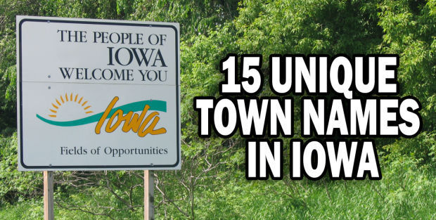 15 unique town names in Iowa